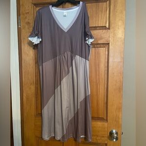 V-Neck Color Block Dress